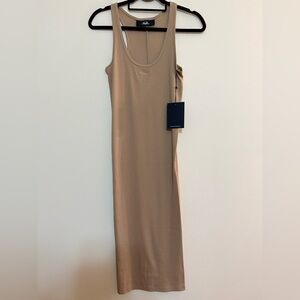 Civil Regime Tan Ribbed Midi Dress